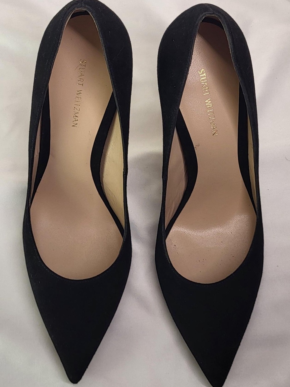 Stuart Weitzman "Royal" Black Suede Pointed Toe Stiletto Pumps - Size 8.5 - NWT - Picture 4 of 16